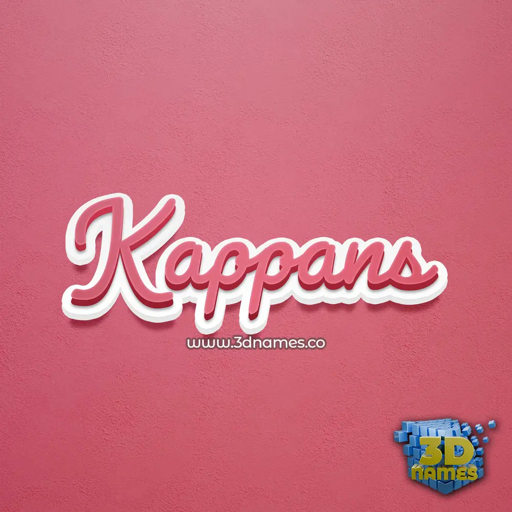 kappans in Red Scribble style - 3D name wallpaper