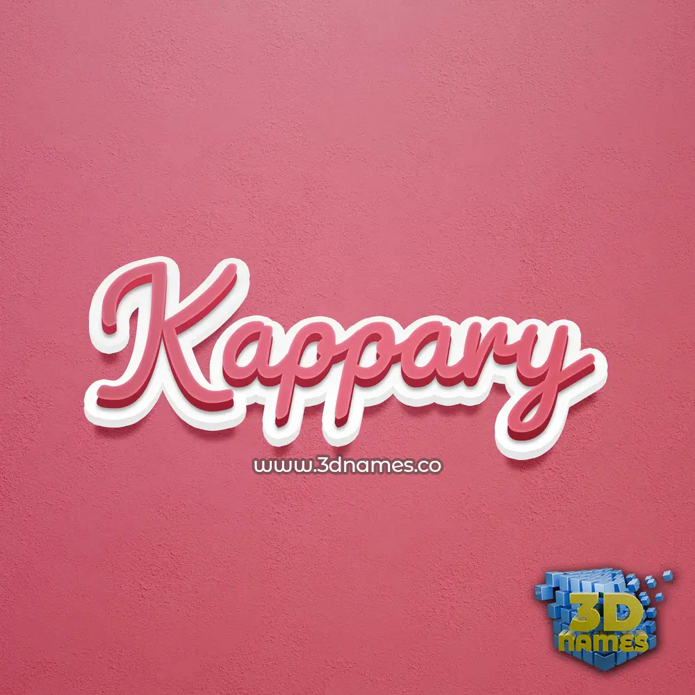 kappary in Red Scribble style - 3D name wallpaper