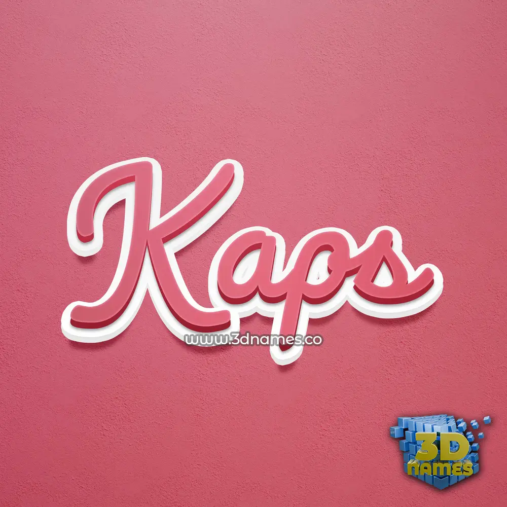 kaps in Red Scribble style - 3D name wallpaper