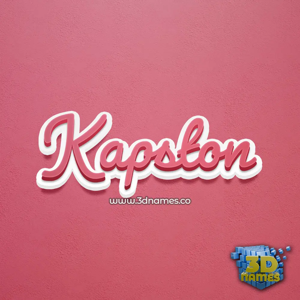 kapston in Red Scribble style - 3D name wallpaper