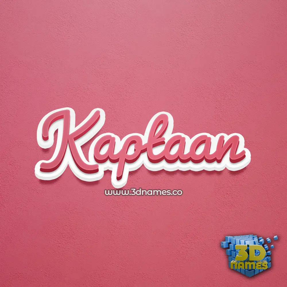 kaptaan in Red Scribble style - 3D name wallpaper