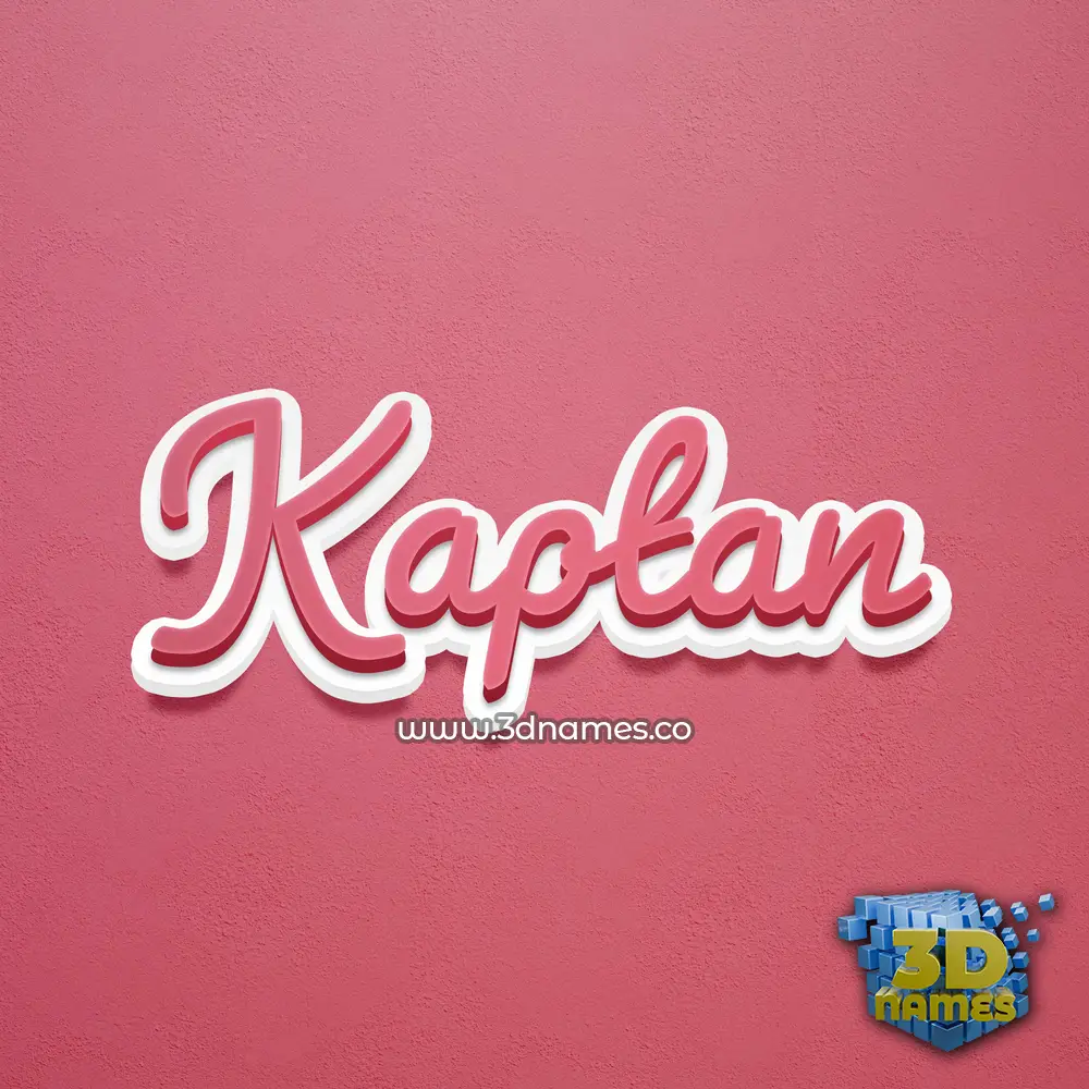 kaptan in Red Scribble style - 3D name wallpaper