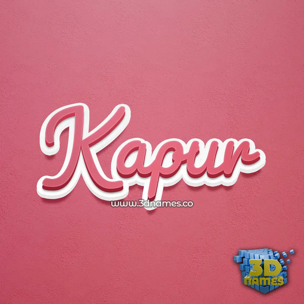 kapur in Red Scribble style - 3D name wallpaper