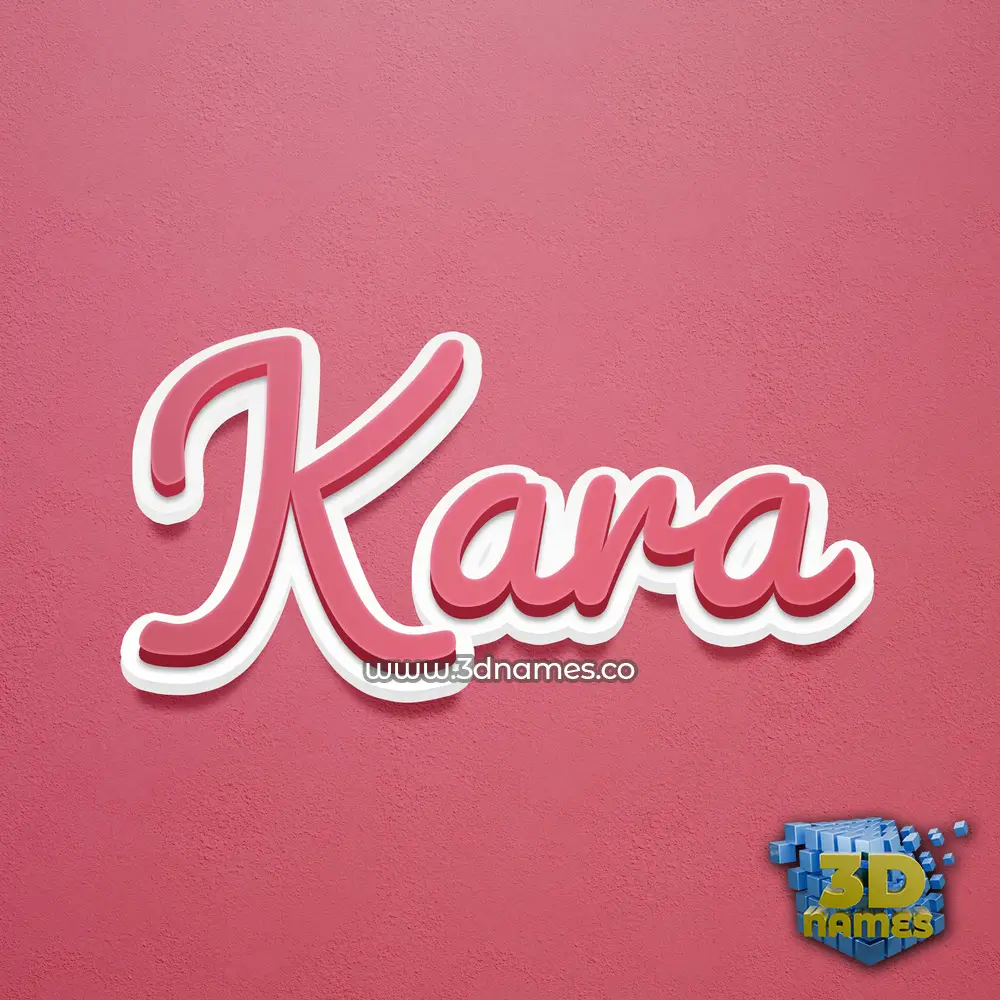 kara in Red Scribble style - 3D name wallpaper