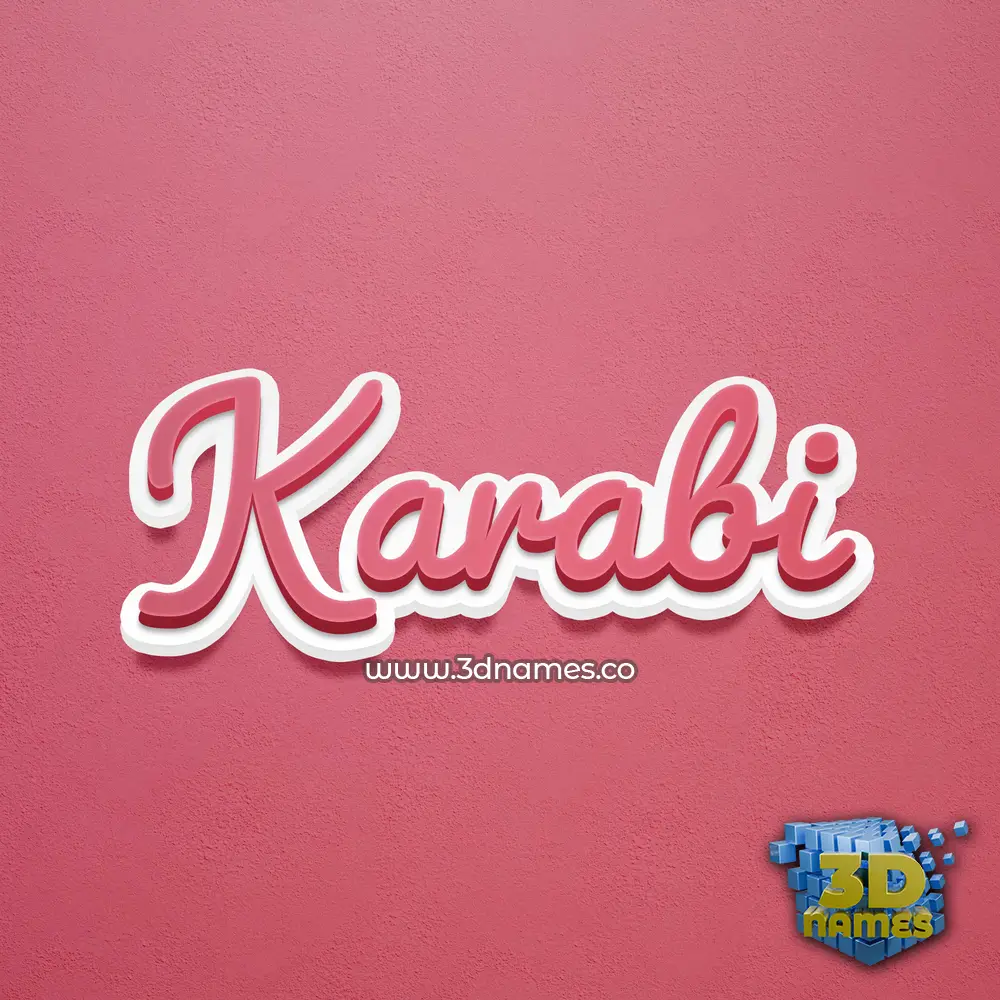 karabi in Red Scribble style - 3D name wallpaper