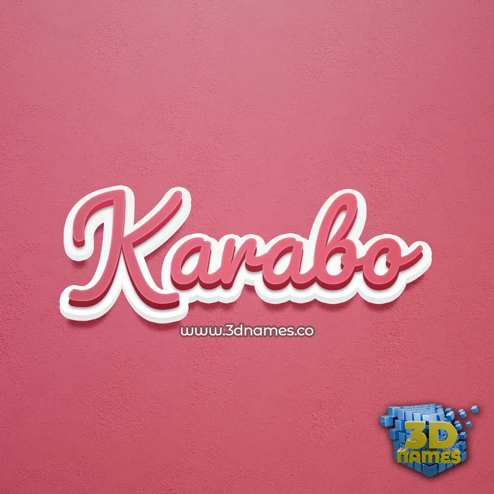 karabo in Red Scribble style - 3D name wallpaper