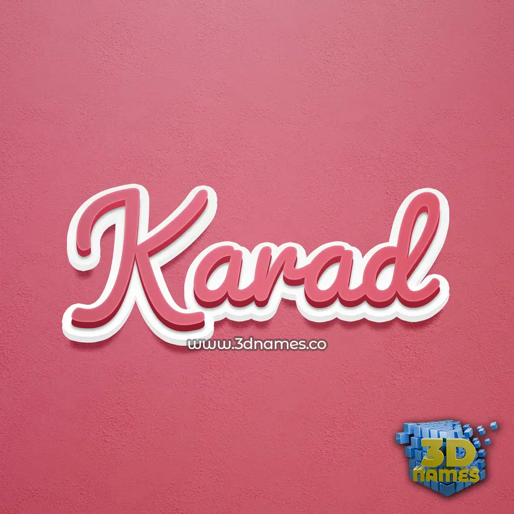 karad in Red Scribble style - 3D name wallpaper
