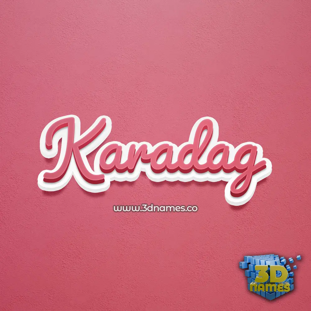 karadag in Red Scribble style - 3D name wallpaper