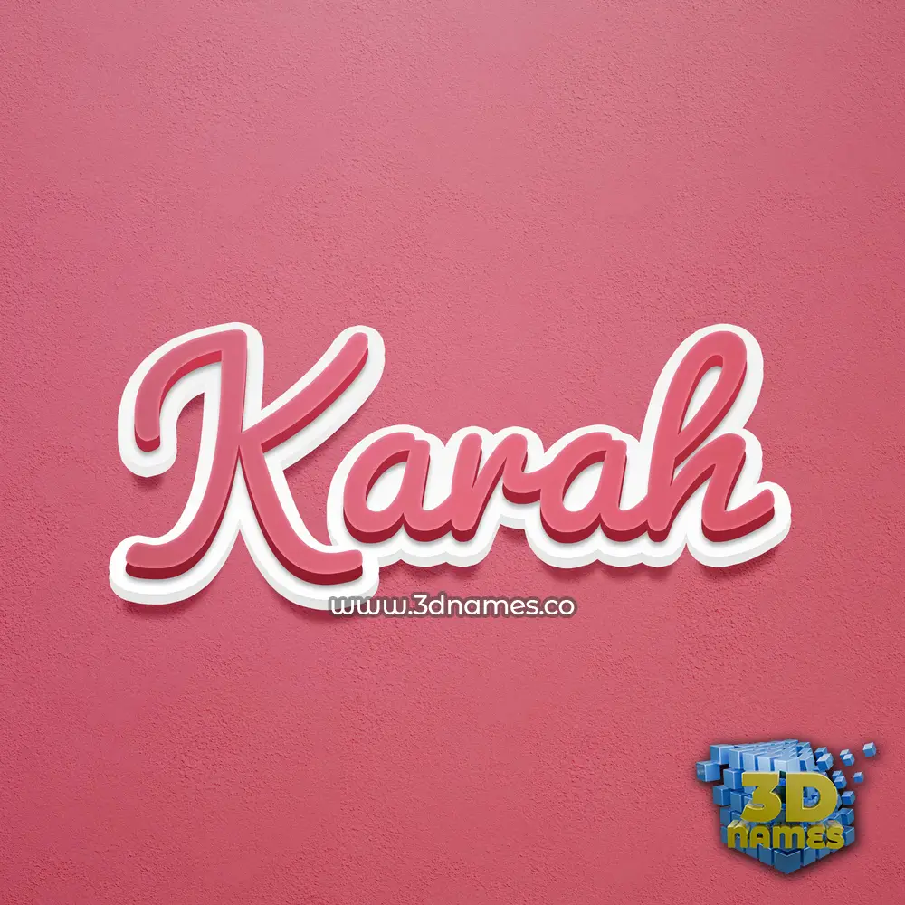 karah in Red Scribble style - 3D name wallpaper