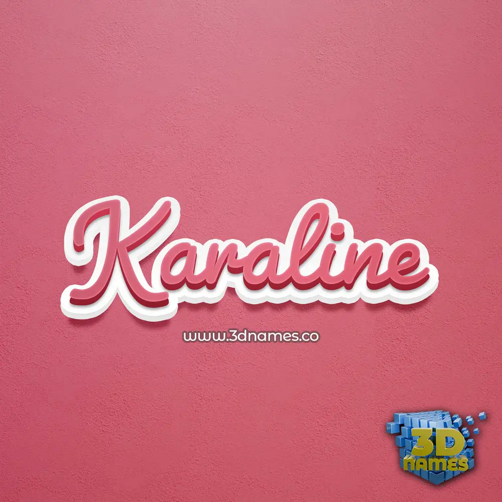 karaline in Red Scribble style - 3D name wallpaper