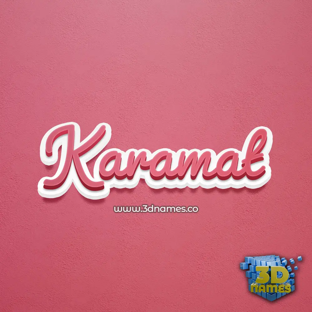 karamat in Red Scribble style - 3D name wallpaper