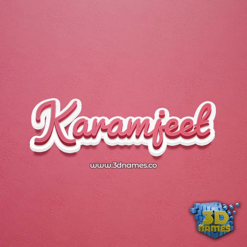 karamjeet in Red Scribble style - 3D name wallpaper