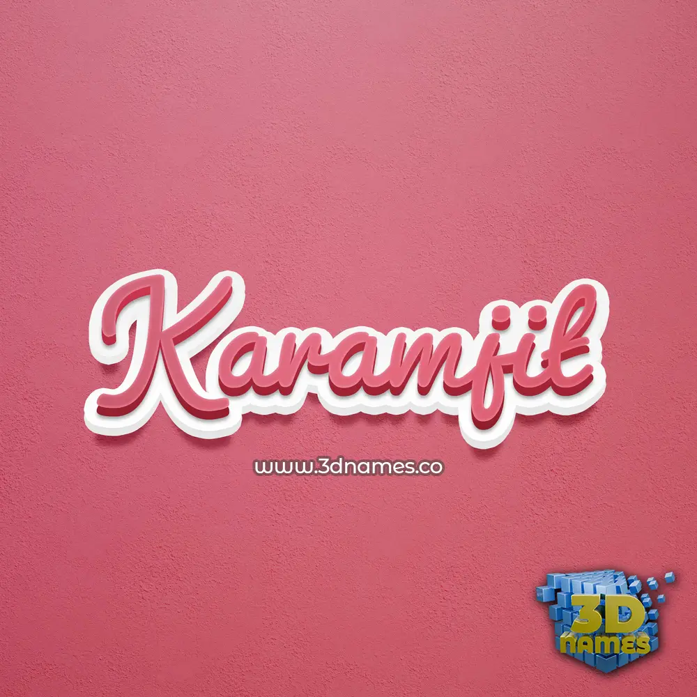 karamjit in Red Scribble style - 3D name wallpaper