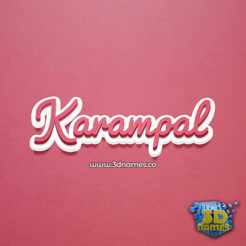 karampal in Red Scribble style - 3D name wallpaper