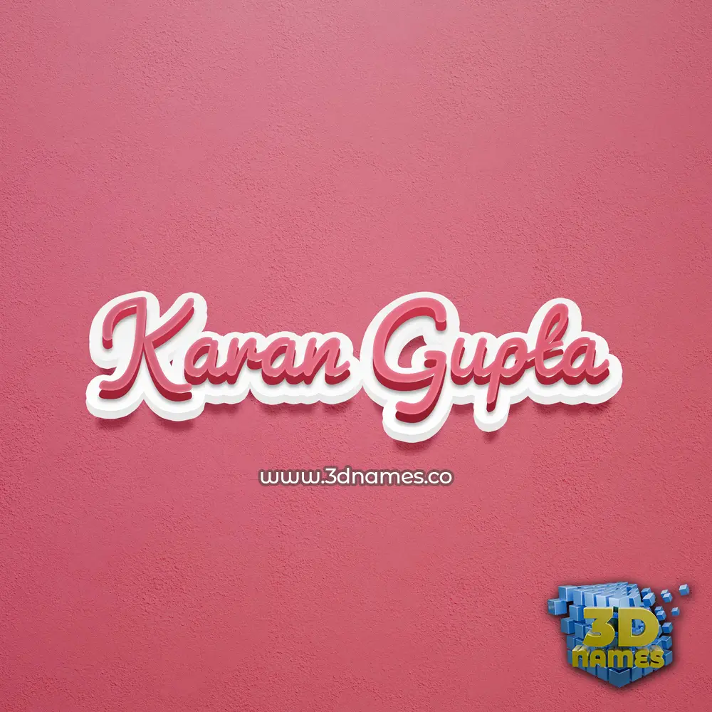 karan gupta in Red Scribble style - 3D name wallpaper