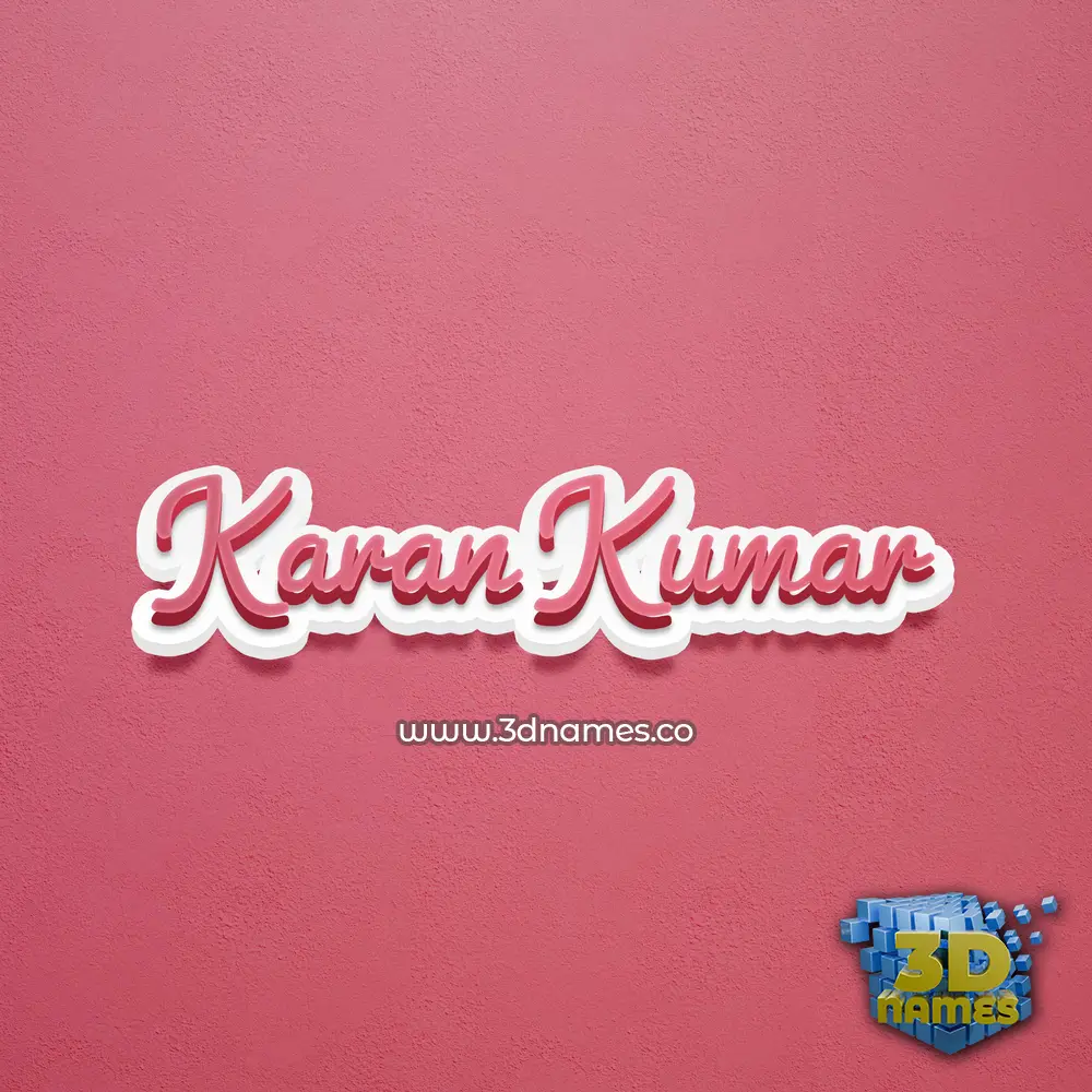 karan kumar in Red Scribble style - 3D name wallpaper