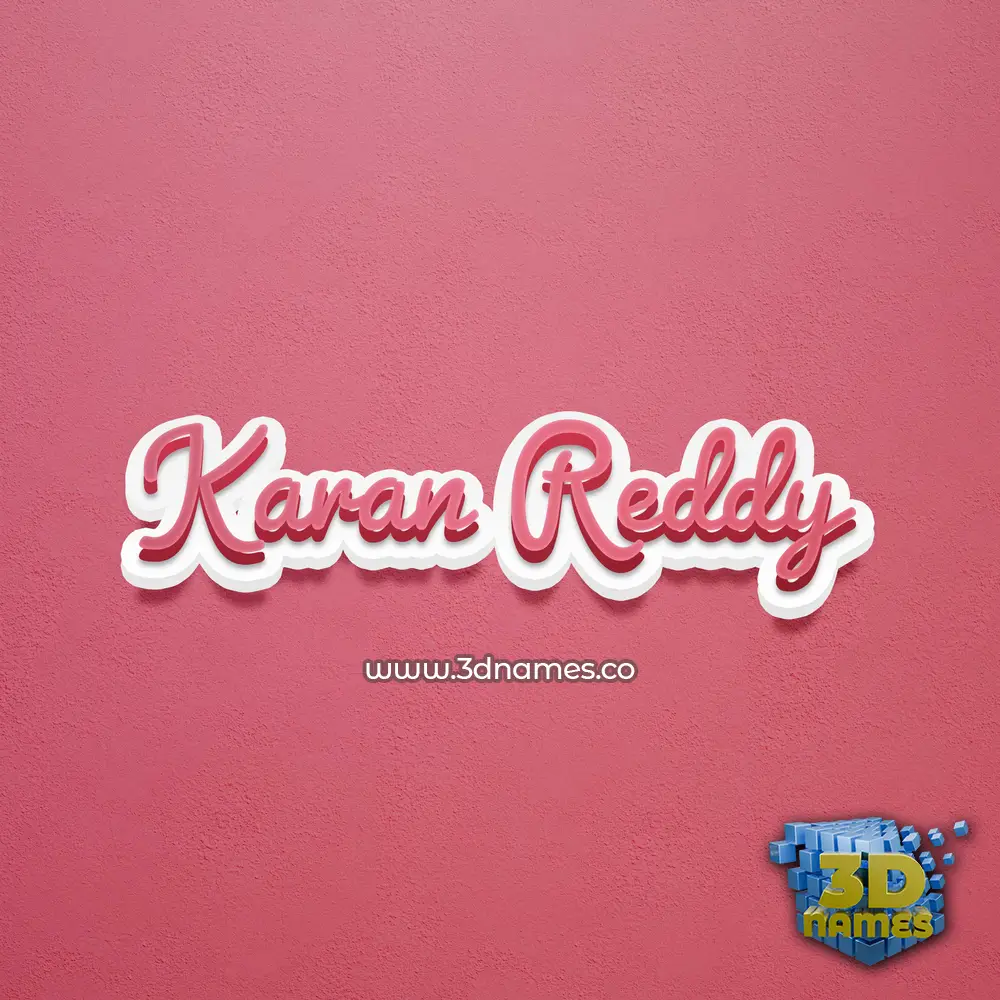 karan reddy in Red Scribble style - 3D name wallpaper