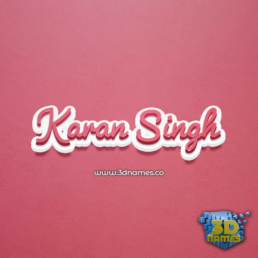 karan singh in Red Scribble style - 3D name wallpaper