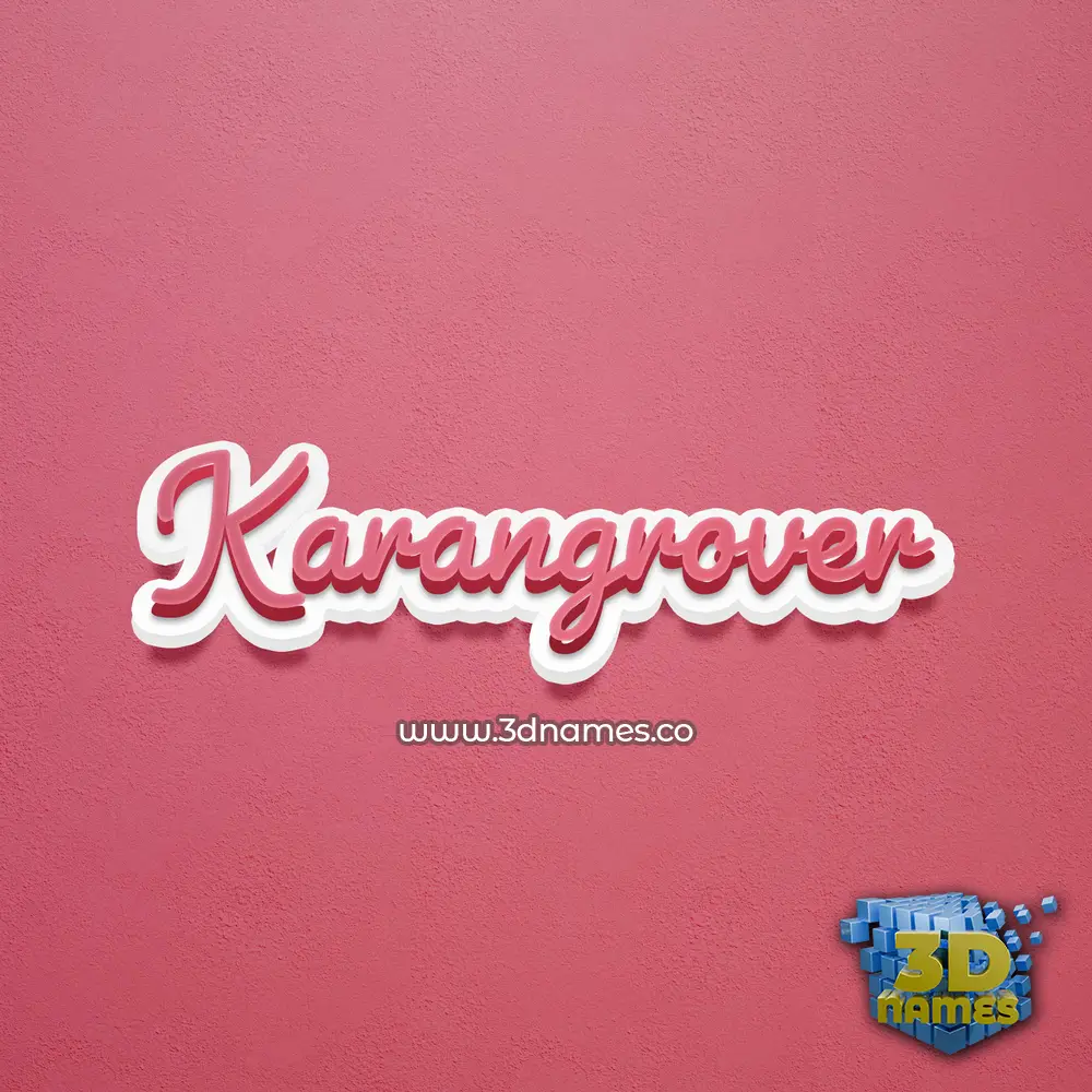 karangrover in Red Scribble style - 3D name wallpaper