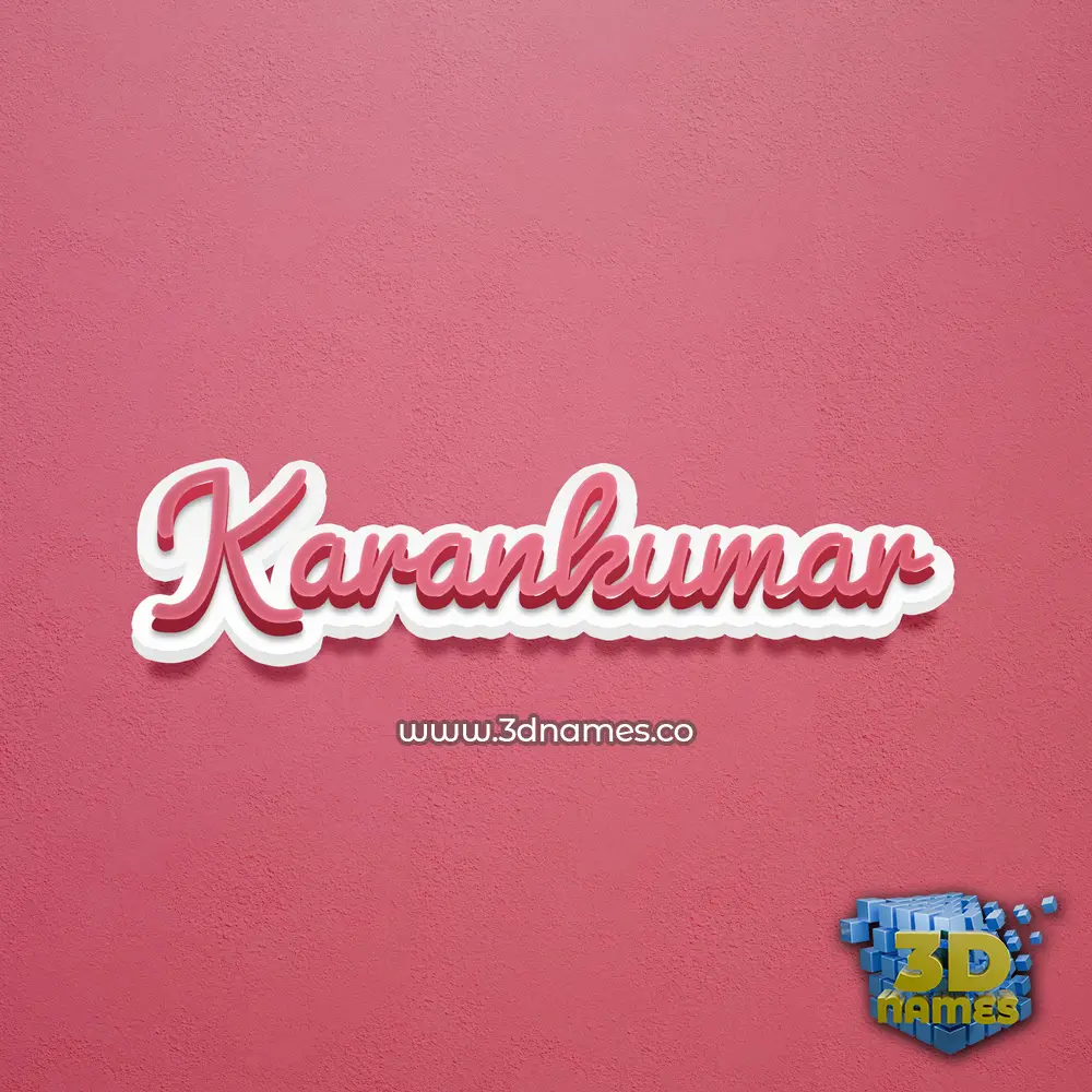 karankumar in Red Scribble style - 3D name wallpaper