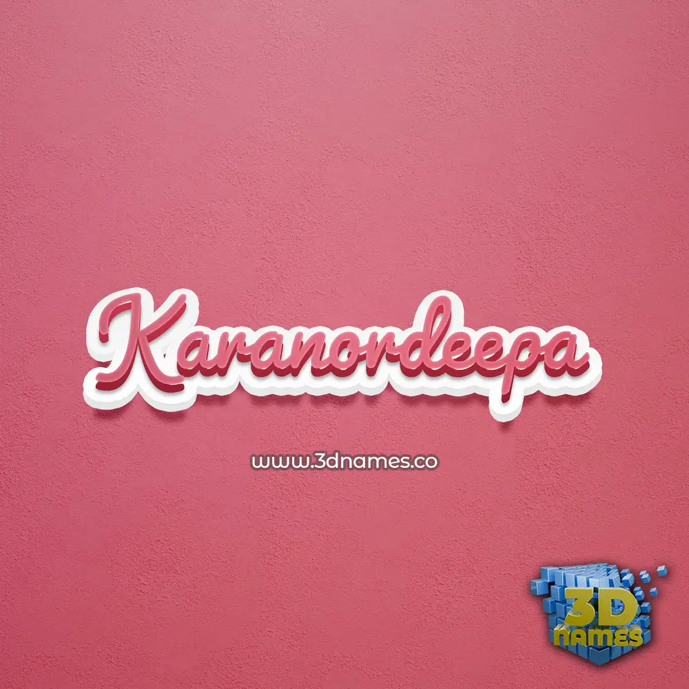 karanordeepa in Red Scribble style - 3D name wallpaper