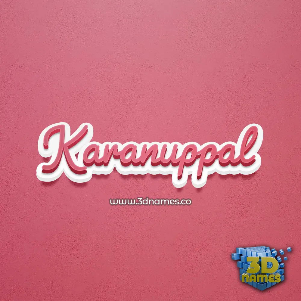 karanuppal in Red Scribble style - 3D name wallpaper