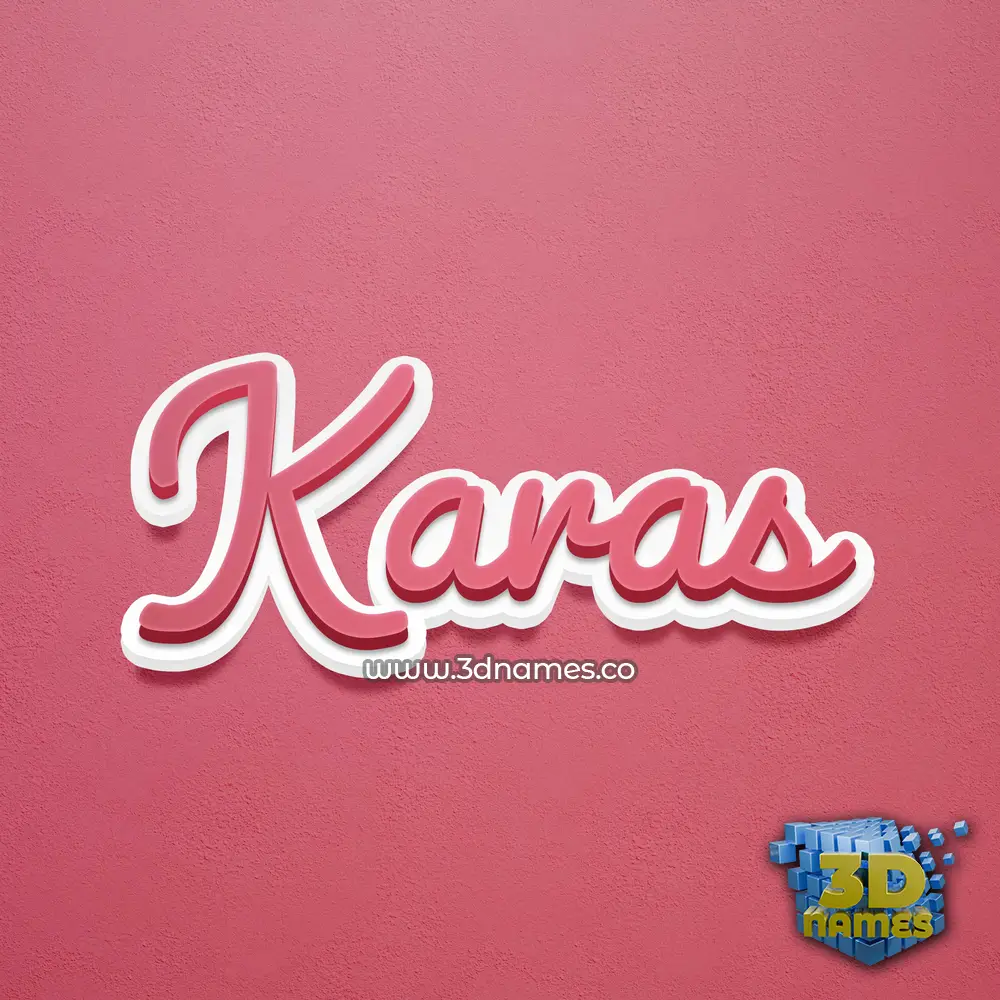 karas in Red Scribble style - 3D name wallpaper