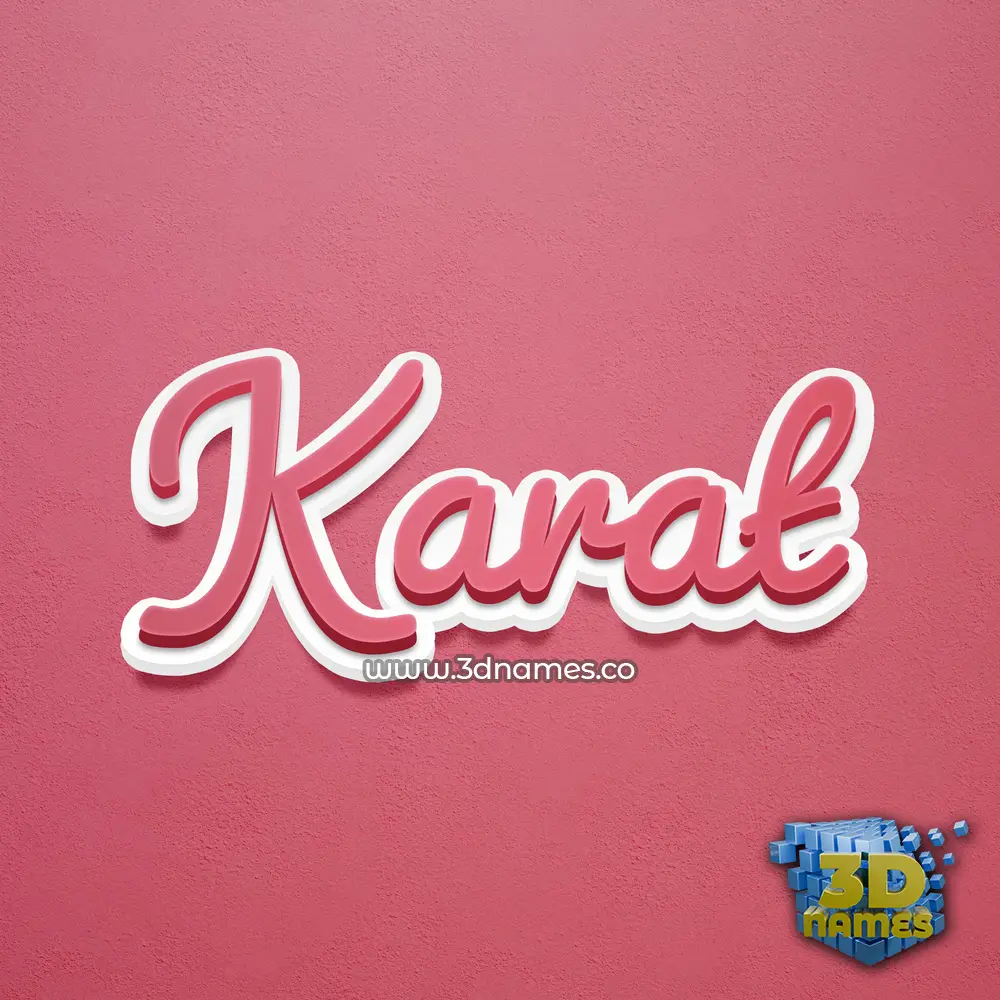 karat in Red Scribble style - 3D name wallpaper