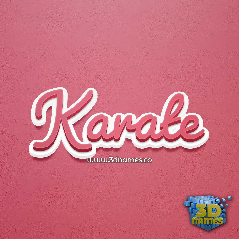 karate in Red Scribble style - 3D name wallpaper