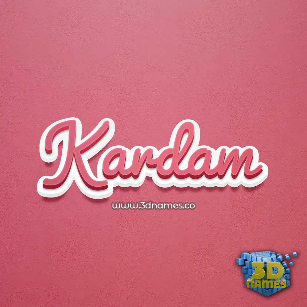 kardam in Red Scribble style - 3D name wallpaper