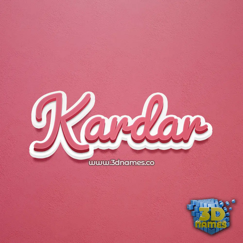 kardar in Red Scribble style - 3D name wallpaper