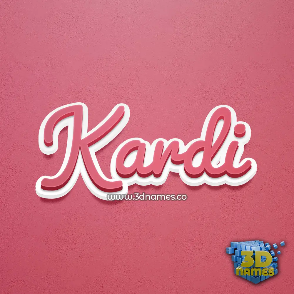 kardi in Red Scribble style - 3D name wallpaper