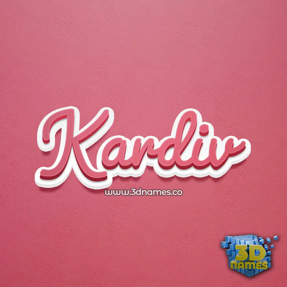 kardiv in Red Scribble style - 3D name wallpaper