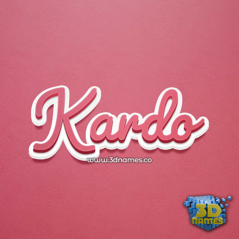 kardo in Red Scribble style - 3D name wallpaper