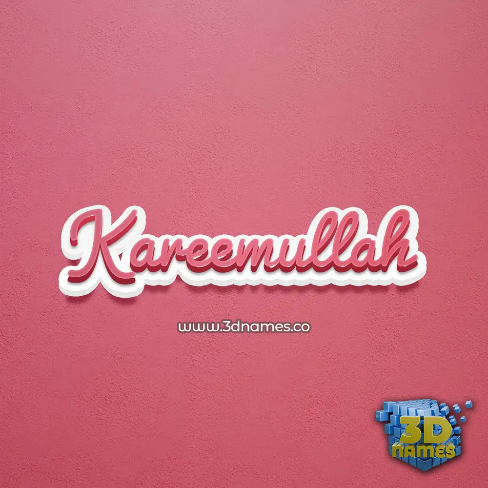 kareemullah in Red Scribble style - 3D name wallpaper