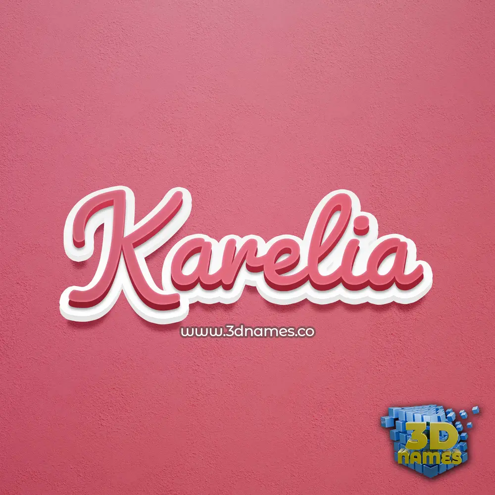 karelia in Red Scribble style - 3D name wallpaper