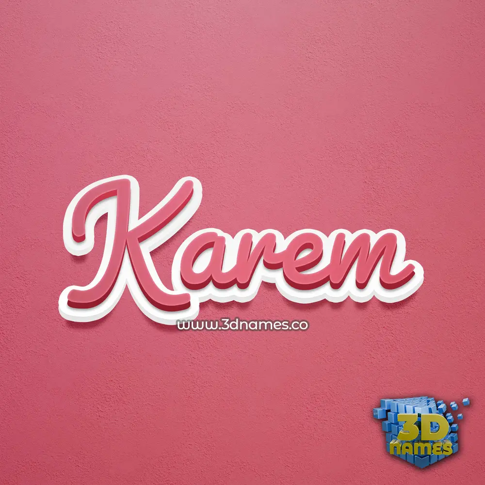 karem in Red Scribble style - 3D name wallpaper
