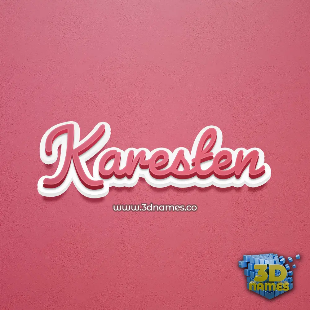 karesten in Red Scribble style - 3D name wallpaper