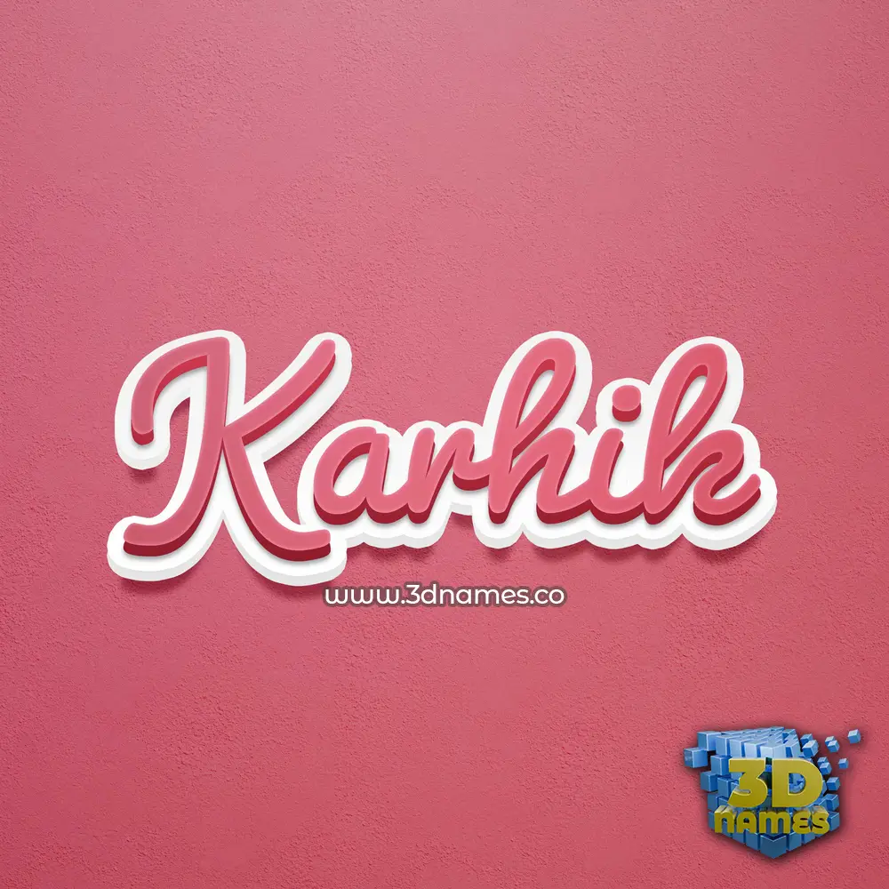 karhik in Red Scribble style - 3D name wallpaper