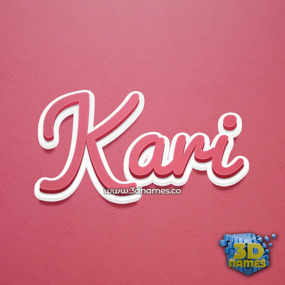 kari in Red Scribble style - 3D name wallpaper