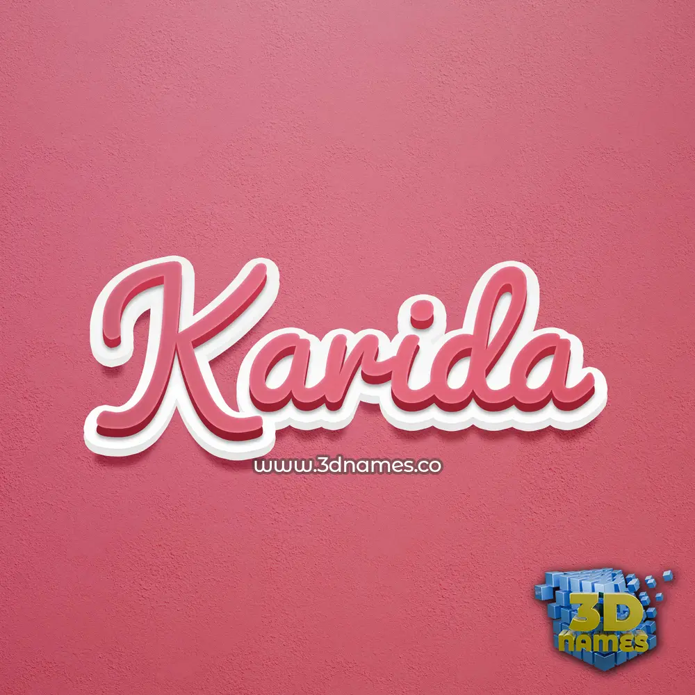 karida in Red Scribble style - 3D name wallpaper