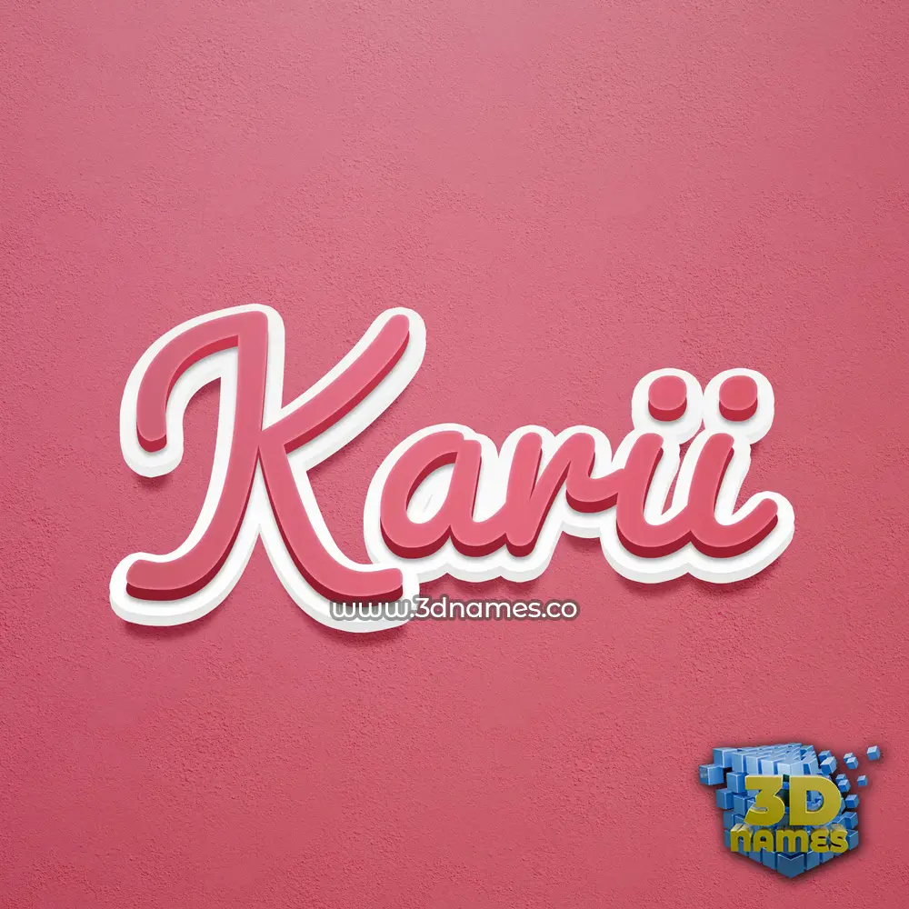 karii in Red Scribble style - 3D name wallpaper