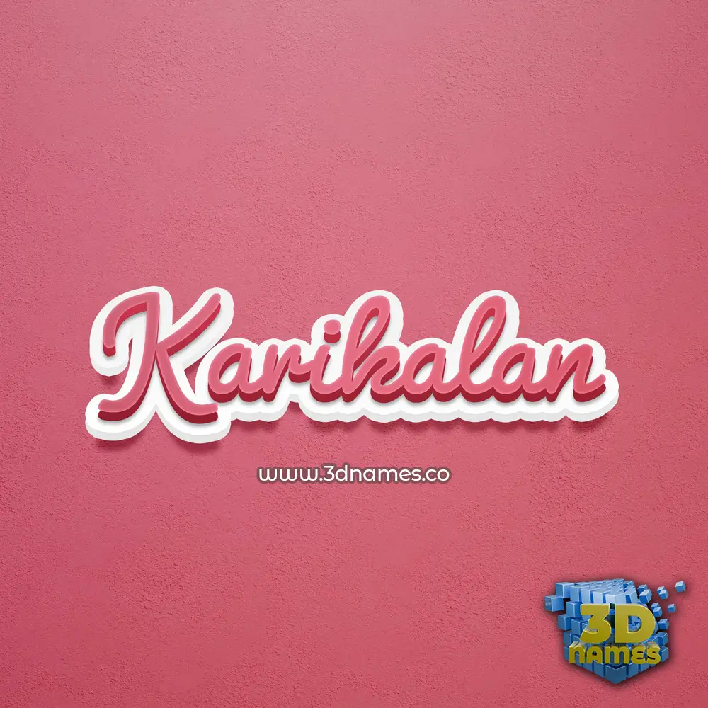 karikalan in Red Scribble style - 3D name wallpaper