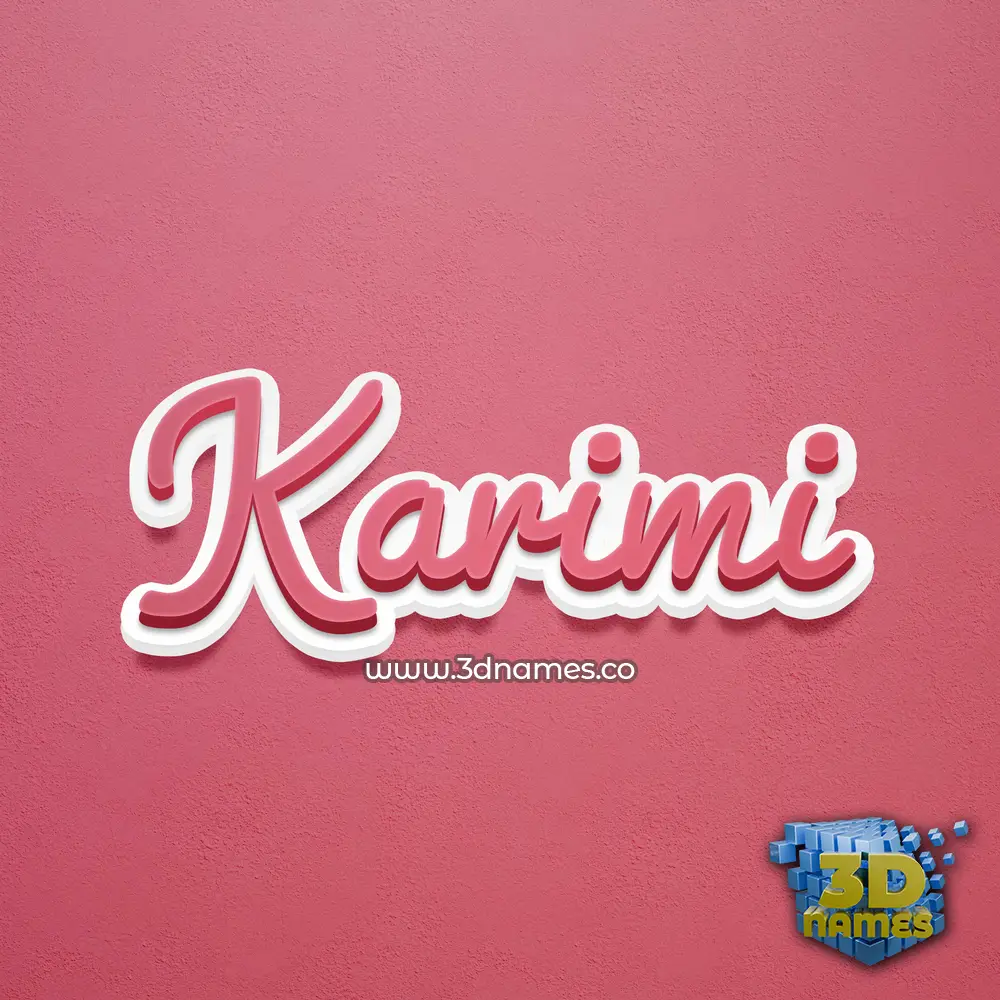 karimi in Red Scribble style - 3D name wallpaper