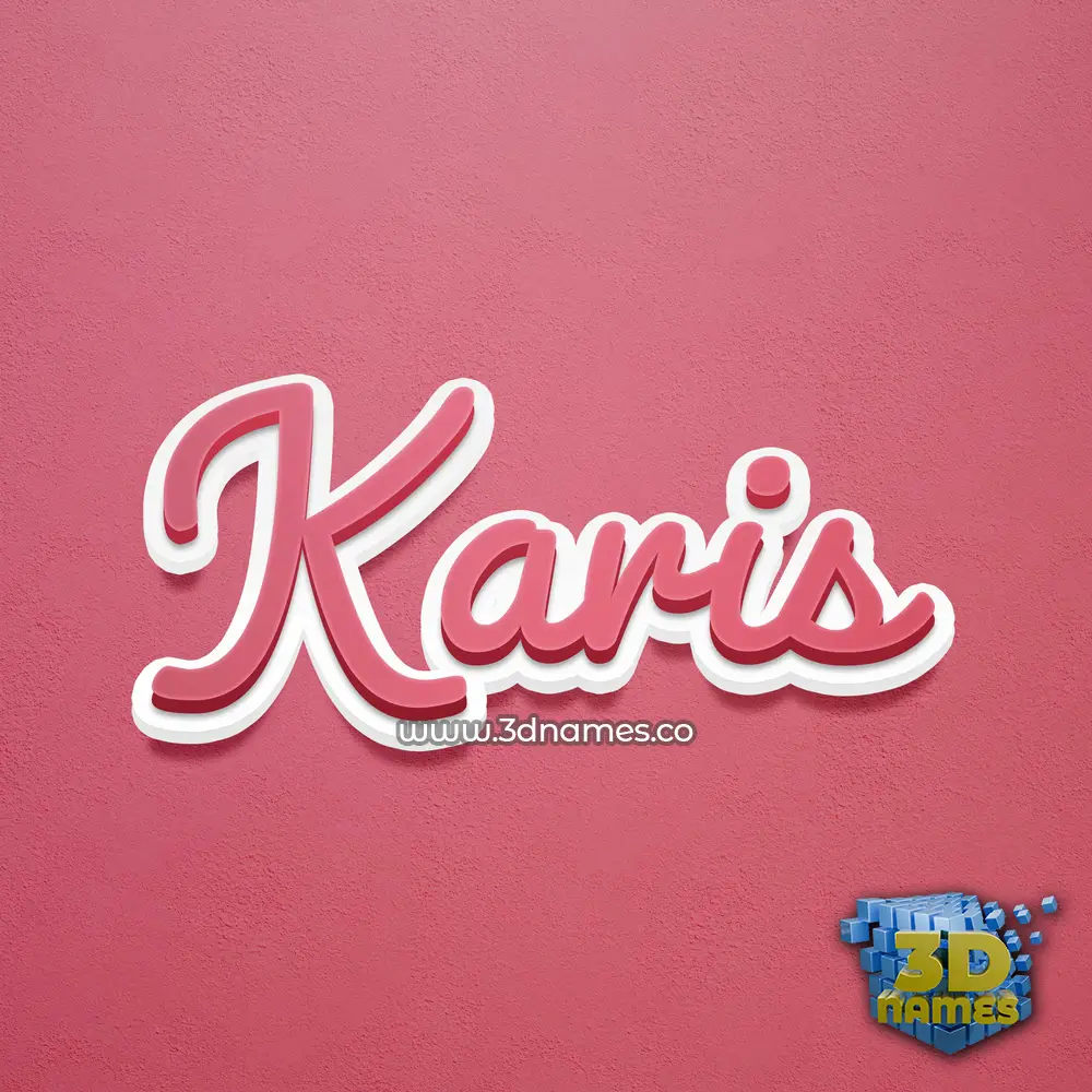 karis in Red Scribble style - 3D name wallpaper