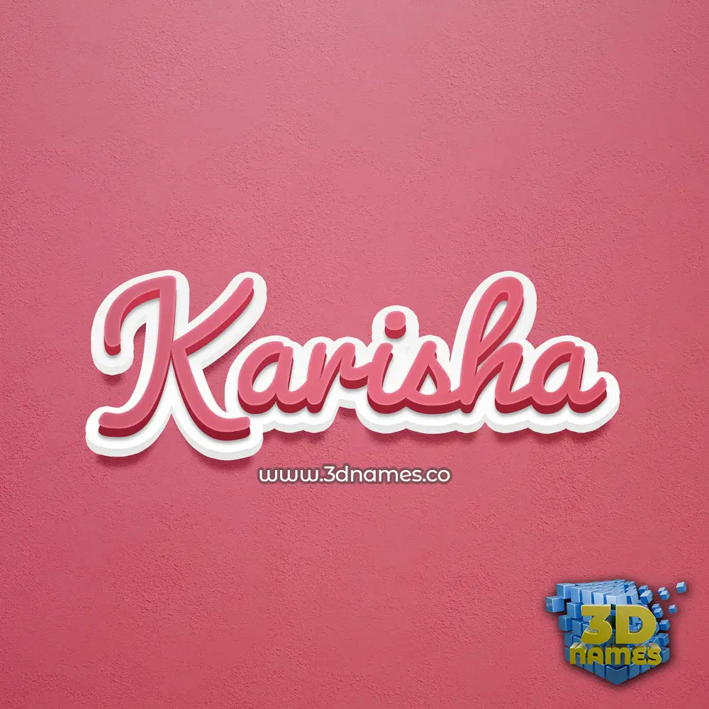 karisha in Red Scribble style - 3D name wallpaper