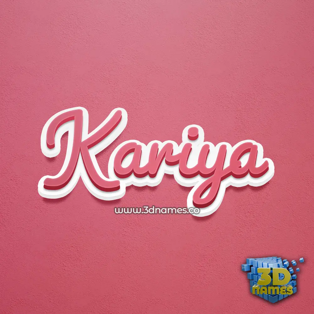 kariya in Red Scribble style - 3D name wallpaper