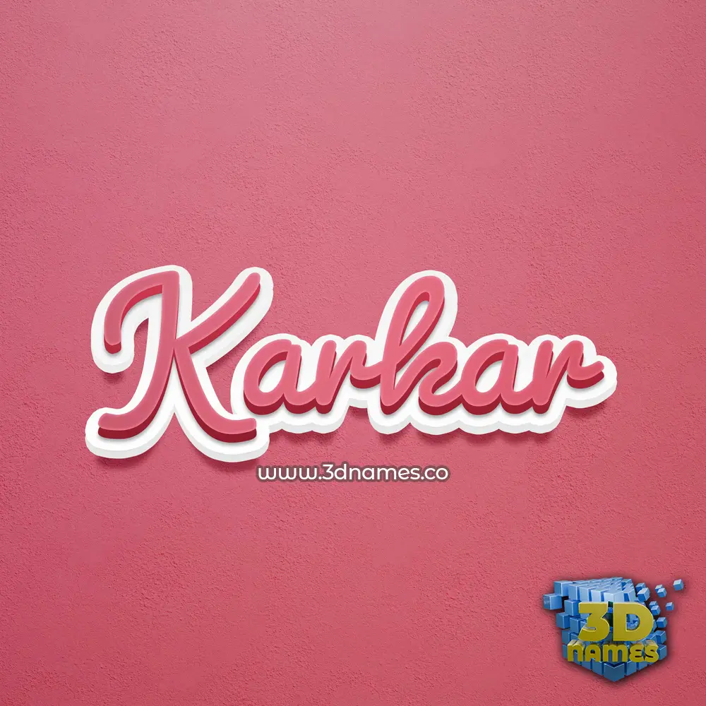 karkar in Red Scribble style - 3D name wallpaper