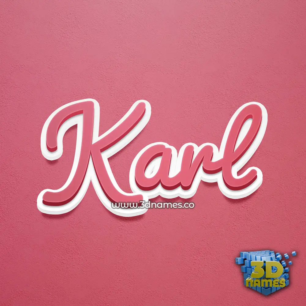 karl in Red Scribble style - 3D name wallpaper