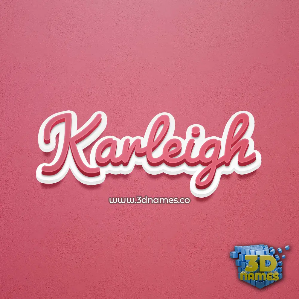 karleigh in Red Scribble style - 3D name wallpaper